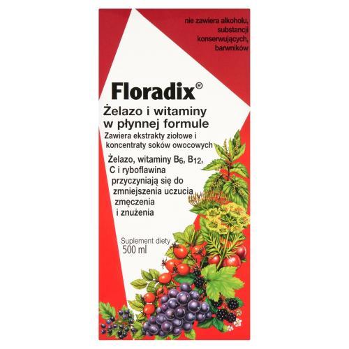 Miniaturka artykułu - Floradix Płyn Żelazo i Witaminy, 500 ml USZKODZONE OPAKOWANIE TEKTUROWE/ BRAK MIARKI