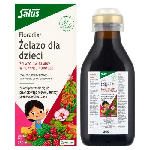 Miniaturka artykułu - Floradix Żelazo dla dzieci, 250 ml
