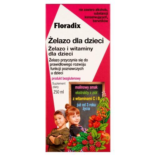 Floradix Żelazo dla dzieci, 250ml USZKODZONE TEKTUROWE