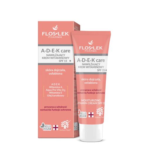Miniaturka artykułu - FLOS-LEK A+D+E+K Care Nawilżający krem witaminowy na dzień SPF15, 50ml