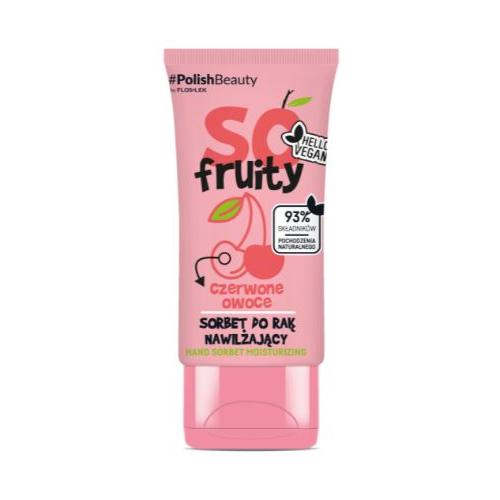 Miniaturka artykułu - FLOS-LEK SO FRUITY! Sorbet do rąk czerwone owoce Nawilżający, 50ml