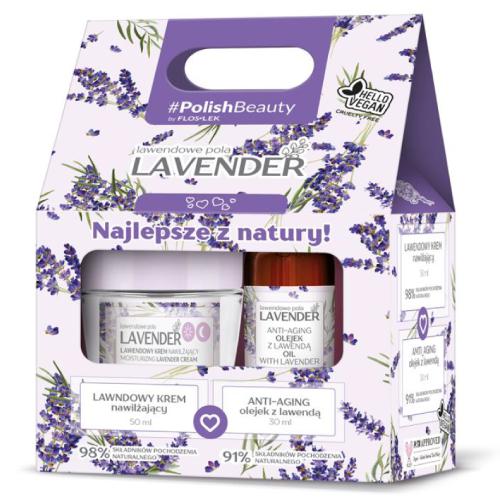 Miniaturka artykułu - FLOS-LEK Zestaw Lavender For Skin: ANTI-AGING Olejek z lawendą, 30ml + Lawendowy krem nawilżający na dzień i na noc, 50ml