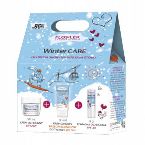 FLOS-LEK Zestaw Winter Care Ochrona sk&oacute;ry na g&oacute;rskim stoku (Krem, 50ml + Krem przeciwsłoneczny SPF50+, 30ml + Pomadka ochronna SPF20, 4g)
