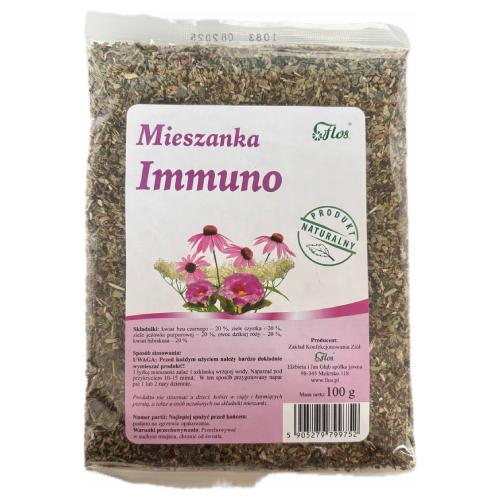 Miniaturka artykułu - FLOS Mieszanka Immuno zioła sypkie, 100 g