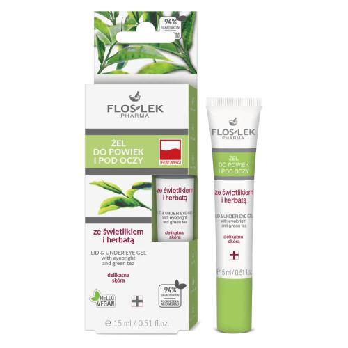 Miniaturka artykułu - FLOS Żel do powiek i pod oczy ze świetlikiem i herbatą - 15 ml
