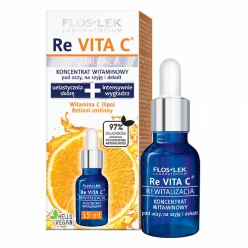 Miniaturka artykułu - FLOSLEK ReVITA C REWITALIZACJA Koncentrat witaminowy pod oczy, na szyję i dekolt, 15 ml