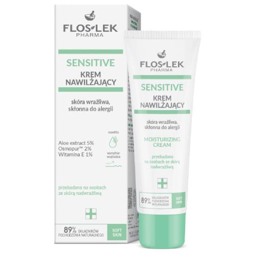 Miniaturka artykułu - FLOS-LEK SENSITIVE Krem nawilżający do sk&oacute;ry wrażliwej, 50ml