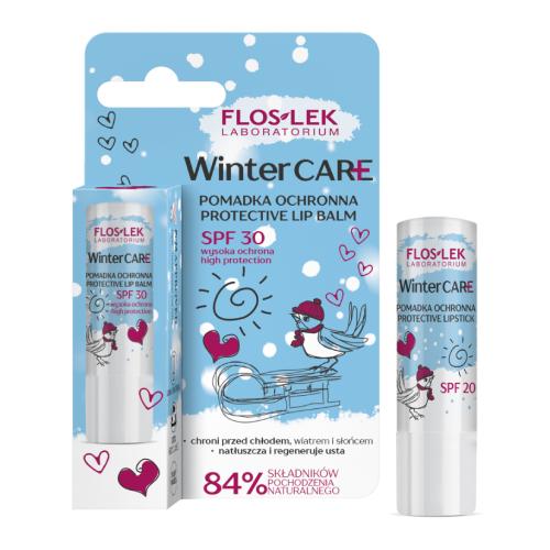 Miniaturka artykułu - Floslek Winter Care Pomadka ochronna do ust SPF30, 4 g