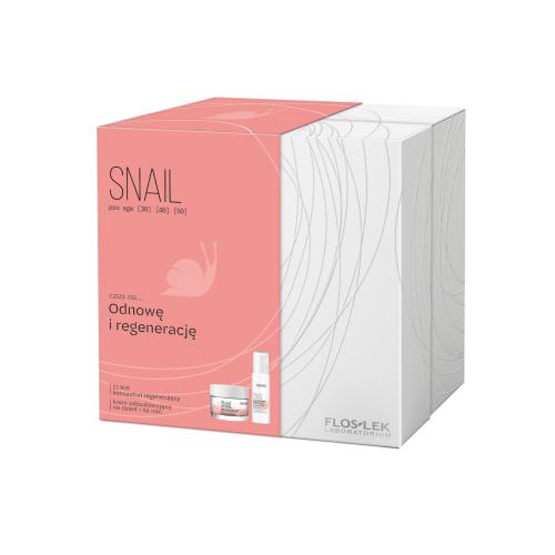 Miniaturka artykułu - FLOS-LEK Zestaw SNAIL Elixir koncentrat regenerujący 30ml + Krem odbudowujący na dzień i na noc 50ml