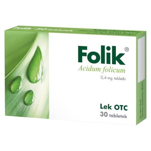 Miniaturka artykułu - FOLIK 0,4 mg - 30 tabletek 