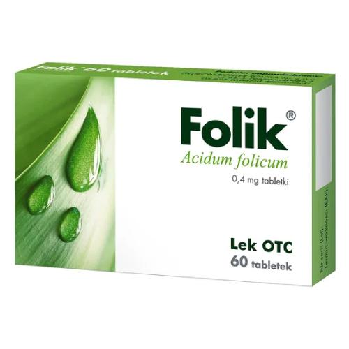 Miniaturka artykułu - FOLIK 0,4 mg - 60 tabletek 