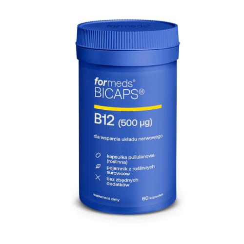 Miniaturka artykułu - FORMEDS Bicaps B12 500 ug z inuliną 670mg, 60 kapsułek