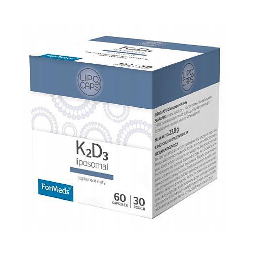 Miniaturka artykułu - FORMEDS Lipocaps K2D3, 60 kaps. KRÓTKA DATA 30.09.2025