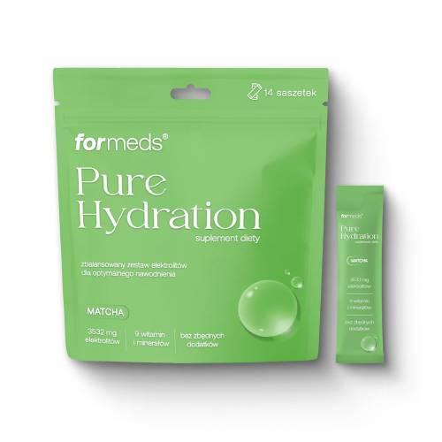 Miniaturka artykułu - FORMEDS Pure Hydration Elektrolity matcha, 14 sasz. KR&Oacute;TKA DATA 01.07.2026