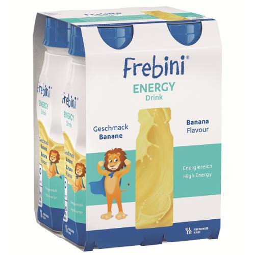 Miniaturka artykułu - Frebini Energy Drink banan (nowe opakowanie), 4x200ml USZKODZONE TEKTUROWE OPAKOWANIE 