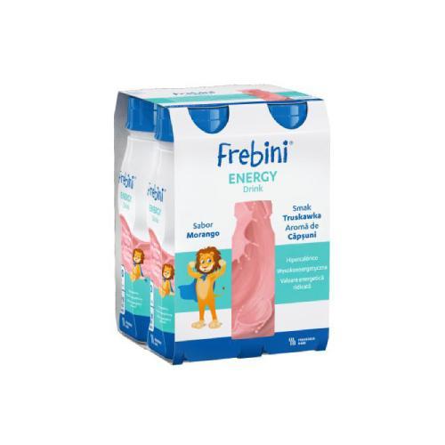 Miniaturka artykułu - Frebini Energy DRINK truskawka (nowe opakowanie), 4x200ml USZKODZONE TEKTUROWE OPAKOWANIE