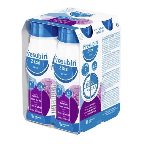 Miniaturka artykułu - Fresubin 2 kcal Drink smak owoce leśne, 4 x 200 ml