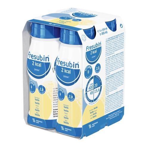 Miniaturka artykułu - Fresubin 2kcal Drink wanilia, 4x200ml USZKODZONE / BRAK OPAKOWANIA