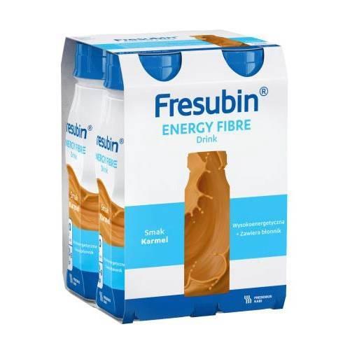 Miniaturka artykułu - Fresubin Energy Fibre Drink smak karmel, 4 x 200 ml USZKODZONE TEKTUROWE OPAKOWANIE