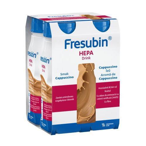 Miniaturka artykułu - Fresubin Hepa Drink smak cappuccino, 4 x 200 ml USZKODZONE TEKTUROWE OPAKOWANIE PRODUKTU