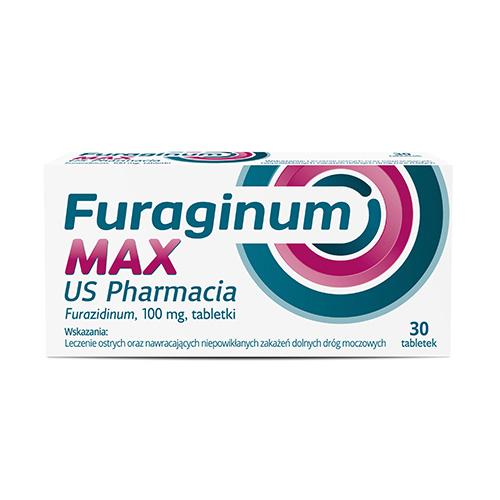 Miniaturka artykułu - Furaginum Max US Pharmacia 100 mg, 30 tabletek - lek na zakażenia dr&oacute;g moczowych