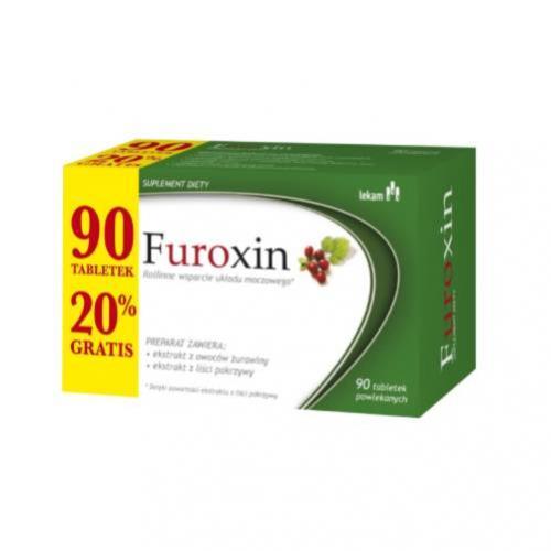 Miniaturka artykułu - FUROXIN, 90 tabletek KR&Oacute;TKA DATA 31.08.2026