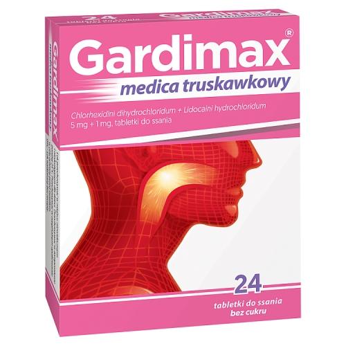 Miniaturka artykułu - Gardimax Medica Junior truskawkowy, 24 tabletki do ssania
