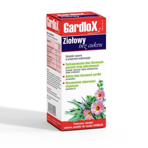 Miniaturka artykułu - Gardlox Syrop ziołowy bez cukru, 120 ml
