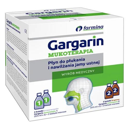 Miniaturka artykułu - Gargarin Mukoterapia płyn 225ml (+225ml)