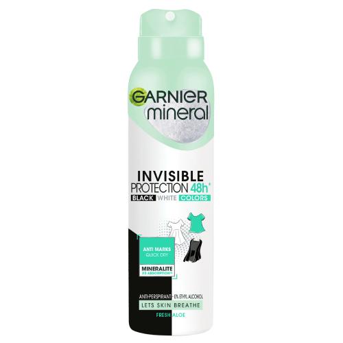 Miniaturka artykułu - GARNIER MINERAL Invisible Protection Antyperspirant w sprayu Fresh Aloe, 150 ml