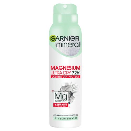 Miniaturka artykułu - GARNIER MINERAL Magnesium Ultra Dry Antyperspirant w sprayu, 150 ml