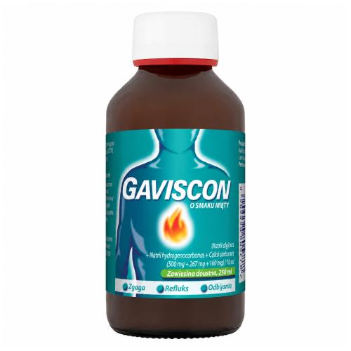 Miniaturka artykułu - Gaviscon o smaku mięty zawiesina doustna, 250 ml