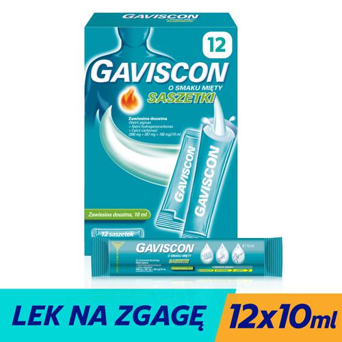 Miniaturka artykułu - Gaviscon Zawiesina doustna o smaku mięty, 12 sasz.