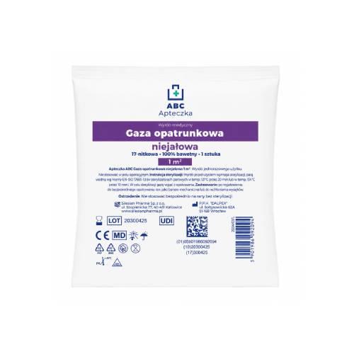 Miniaturka artykułu - Apteczka ABC Gaza opatrunkowa niejałowa 17 nitkowa 1 m2, 1 szt.