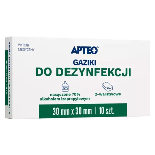 Miniaturka artykułu - Apteo Gaziki do dezynfekcji 30 x 30 mm, 10 szt.