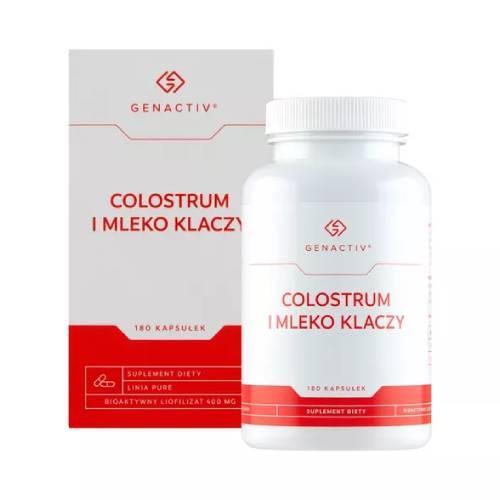 Miniaturka artykułu - GENACTIV Colostrum i Mleko klaczy, 180 kapsułek KRÓTKA DATA 30.09.2025