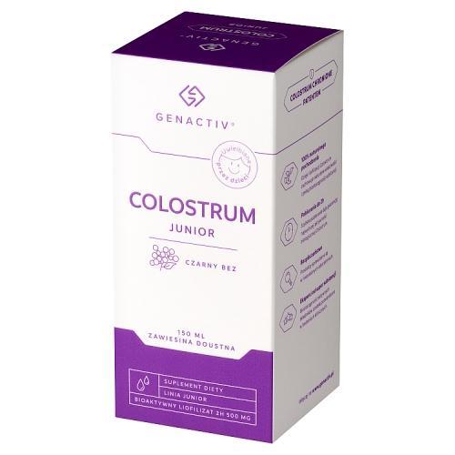 Miniaturka artykułu - GENACTIV Colostrum Junior czarny bez zawiesina, 150 ml KR&Oacute;TKA DATA  13.06.2026