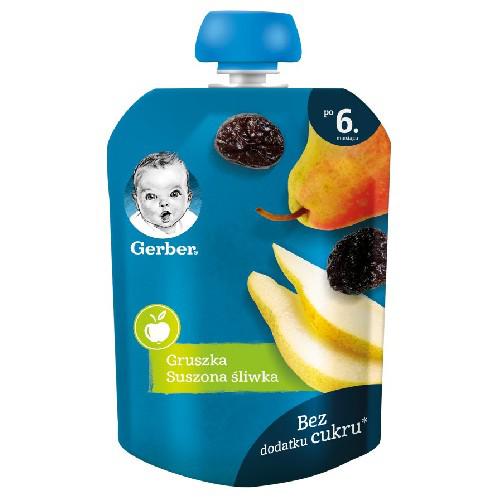 Miniaturka artykułu - Gerber Deserek Gruszka suszona śliwka po 6. miesiącu - 90 g