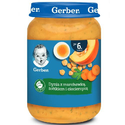 Miniaturka artykułu - GERBER Dynia z marchewką, ż&oacute;łtkiem i ciecierzycą, 190g 