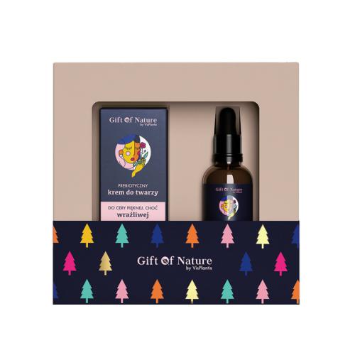 Miniaturka artykułu - GIFT OF NATURE Zestaw Prebiotyczny krem do twarzy - cera wrażliwa, 50ml i serum do cery wrażliwej, 30ml