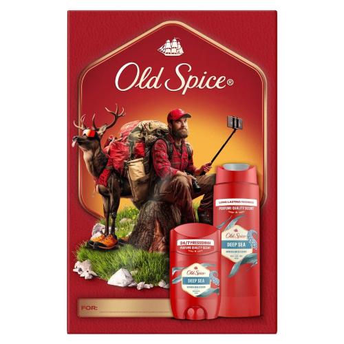 Miniaturka artykułu - Old Spice Deep Sea Zestaw prezentowy dla mężczyzn: Żel pod prysznic i szampon do włos&oacute;w 3w1, 250 ml + Dezodorant w sztyfcie, 50 ml