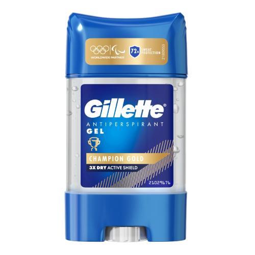 Miniaturka artykułu - Gillette Antyperspirant w żelu dla mężczyzn Champion Gold, 70 ml KR&Oacute;TKA DATA 31.08.2026
