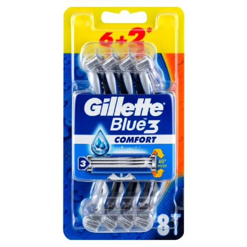 Gillette Blue3 Comfort Jednorazowa maszynka do golenia, 8szt.