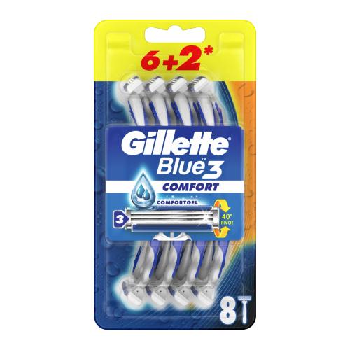 Miniaturka artykułu - Gillette Blue3 Comfort Jednorazowa maszynka do golenia dla mężczyzn, 8szt.