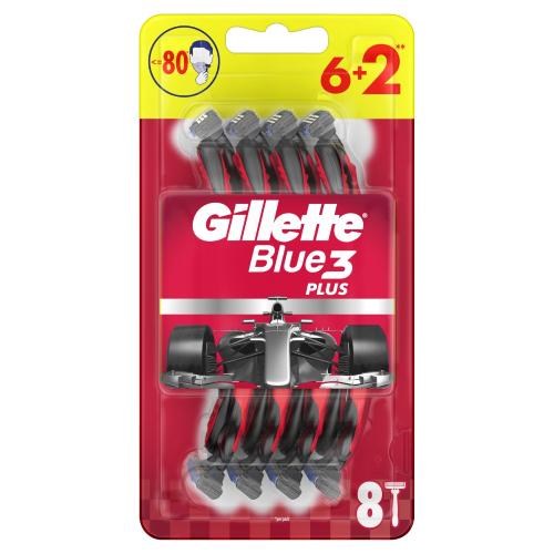 Miniaturka artykułu - Gillette Blue3 Plus Nitro Jednorazowe maszynki do golenia dla mężczyzn, 8szt.