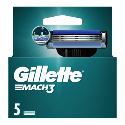 Miniaturka artykułu - Gillette Mach3 Ostrza wymienne do maszynki do golenia dla mężczyzn, 5 szt.
