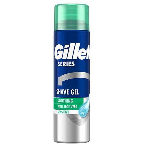 Miniaturka artykułu - Gillette Series Sensitive Aloes Żel do golenia, 200 ml
