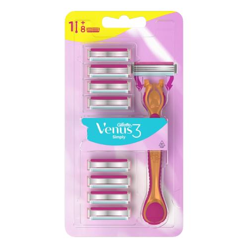 Miniaturka artykułu - Gillette Simply Venus 3 Maszynka do golenia + 8 ostrzy