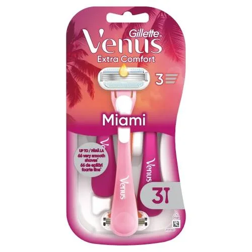 Miniaturka artykułu - Gillette Venus 3 Extra Comfort Miami Maszynki do golenia, 3 szt.