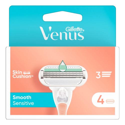 Miniaturka artykułu - Gillette Venus Smooth Sensitive Ostrza wymienne do maszynki do golenia, 4 szt.